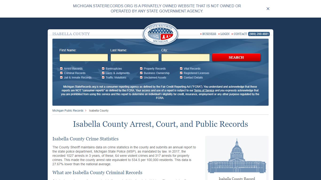 Isabella County Arrest, Court, and Public Records