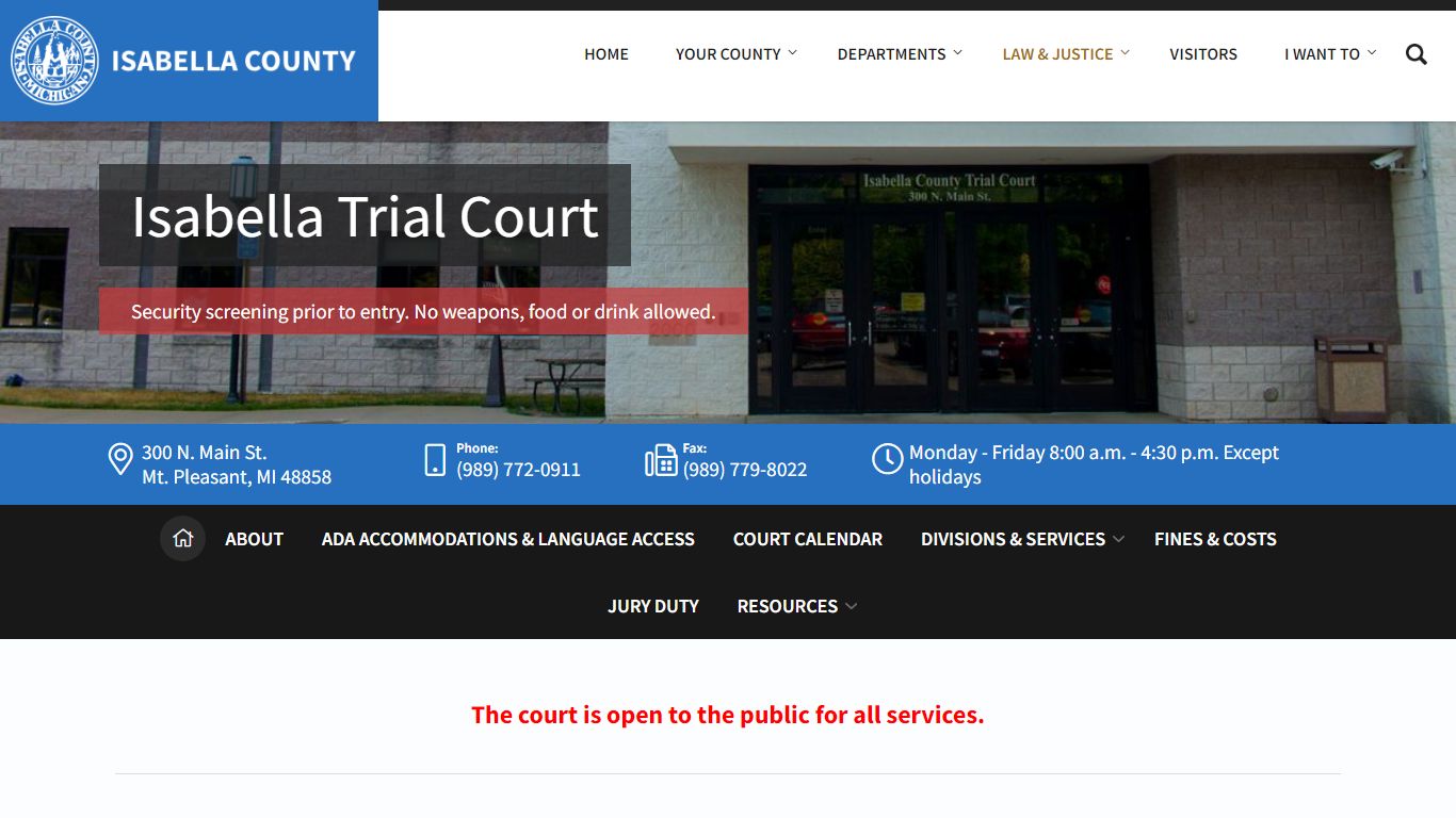 Isabella Trial Court – Isabella County Michigan